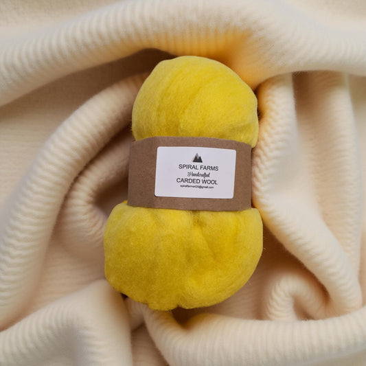 Carded Lamb's Wool Lemon