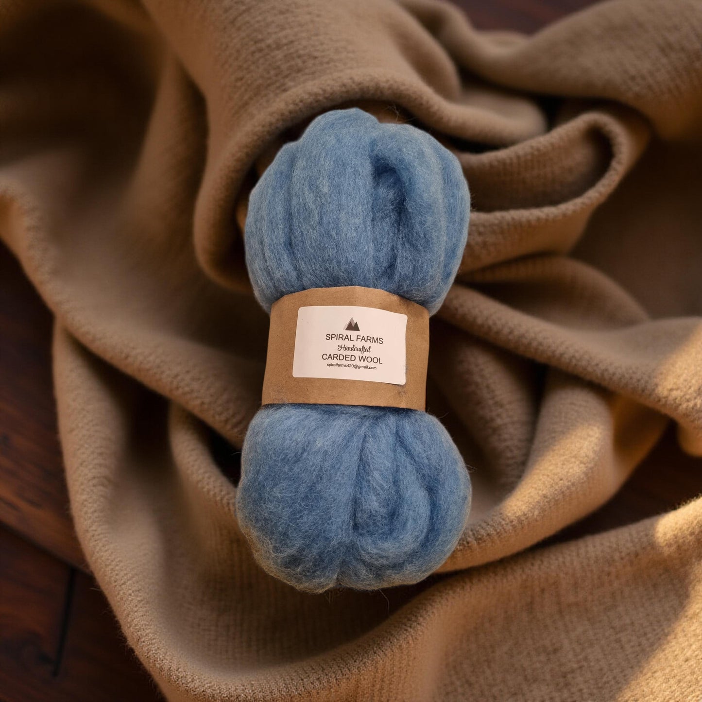 Carded Lamb's Wool Blueberry