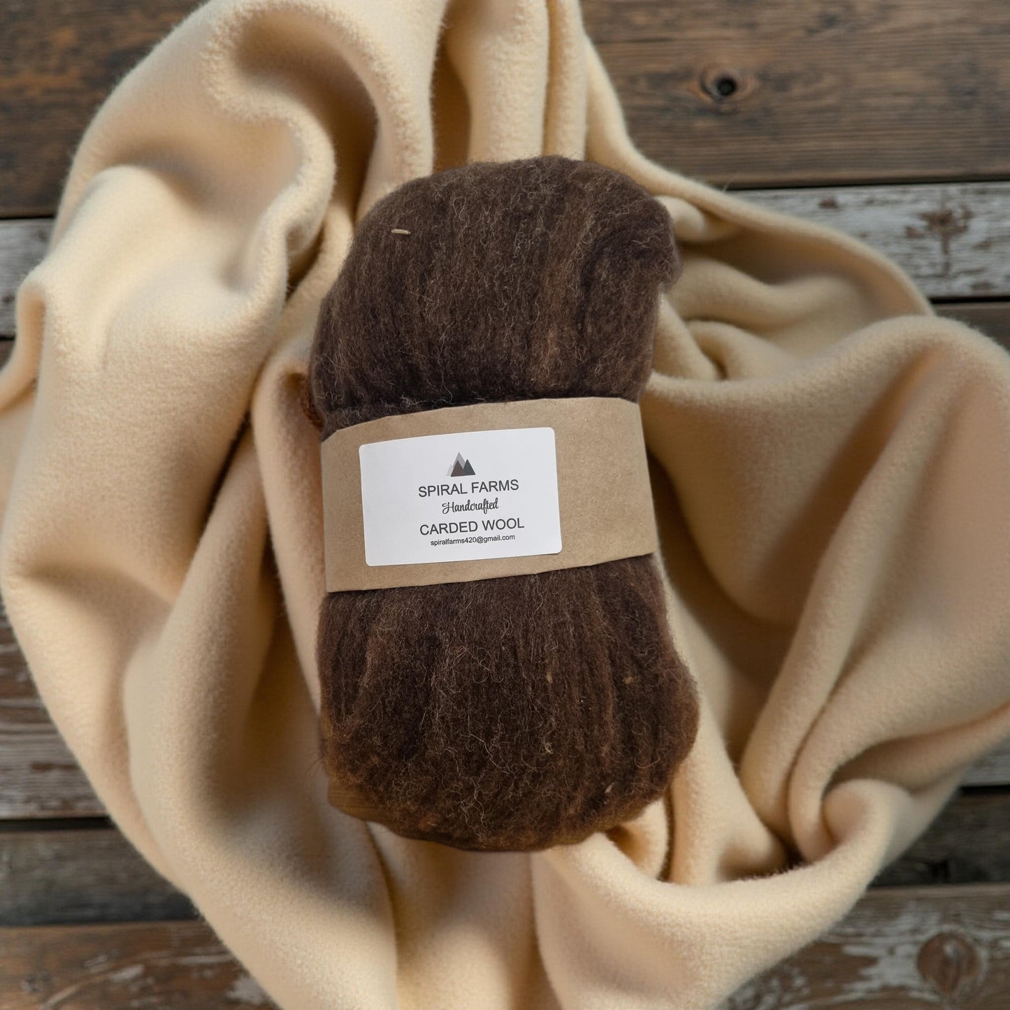 Carded Lamb's Wool Dark Chocolate