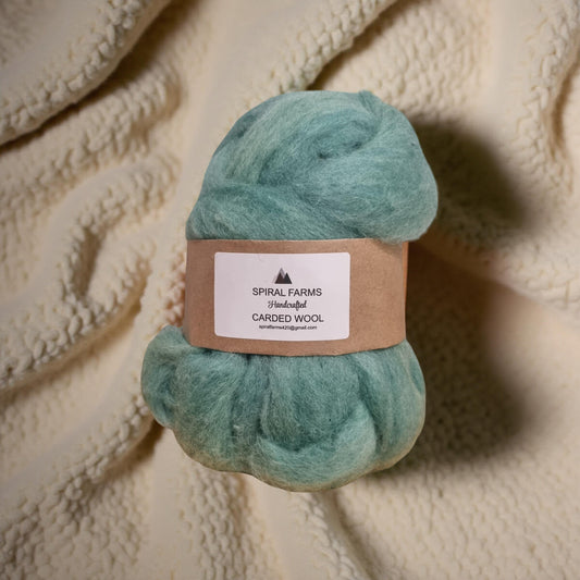 Carded Lamb's Wool Olive