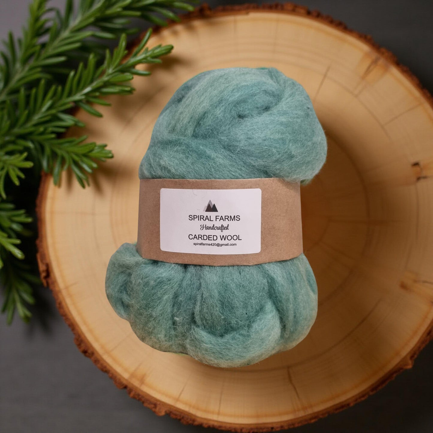 Carded Lamb's Wool Olive