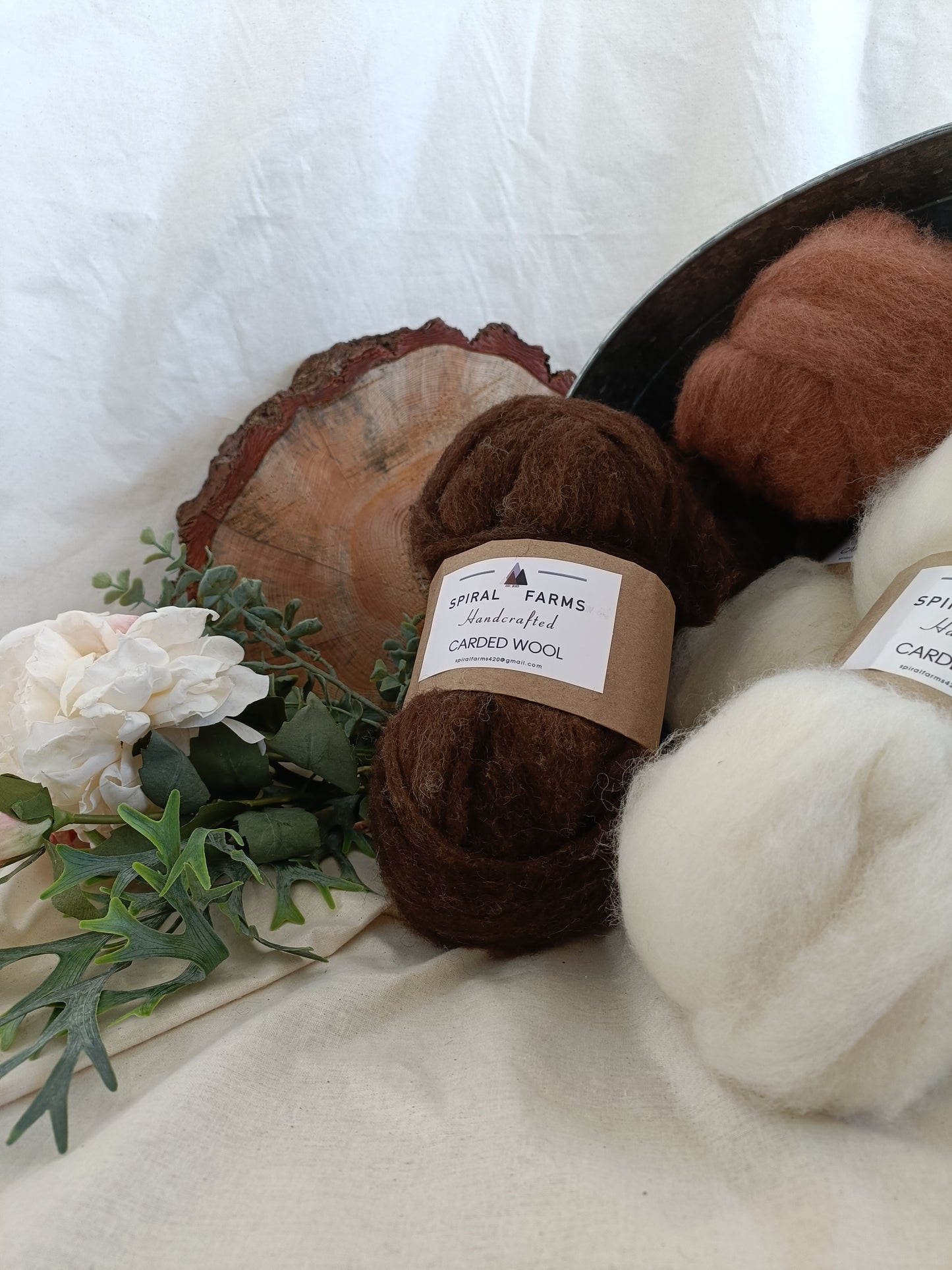 Carded Lamb's Wool Dark Chocolate